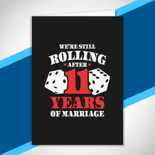 Funny 11th Anniversary Couples Married 11 Years Card