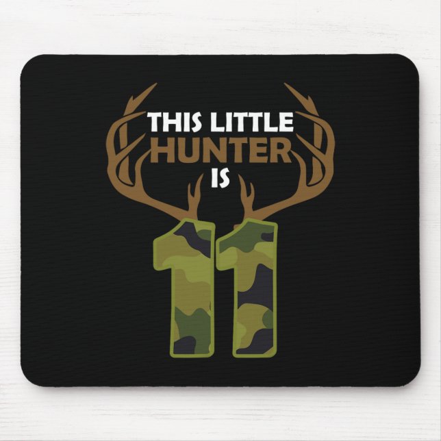 Funny 11th Birthday 11 Year Old Deer Hunter Gift B Mouse Pad (Front)