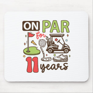 Funny 11th Birthday Golf Shirt 11 Years Old Golfer Mouse Pad