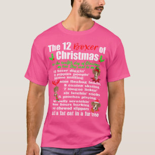 Funny 12 Days Of Christmas Boxer Dog Gif T-Shirt