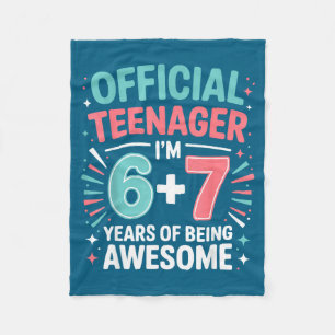 Funny 13th Birthday 13 Old 6 Fleece Blanket