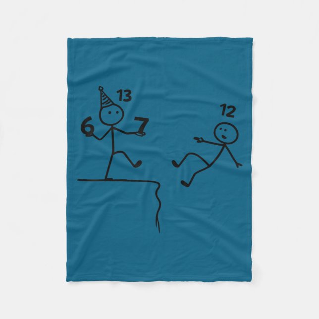 Funny 13th Birthday 6+7 Year Old Teenager Boys Kid Fleece Blanket (Front)