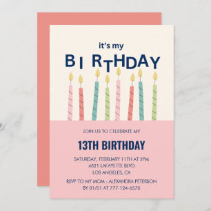 Funny 13th birthday invitations Birthday Candle