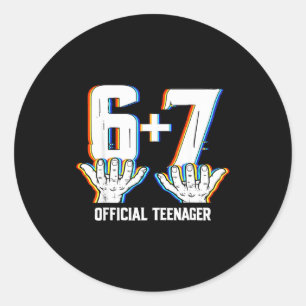 Funny 13th birthday teenager 13 year old boys kids classic round sticker