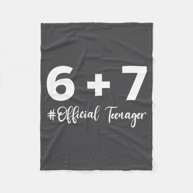 Funny 13th Birthday Teenager 6+7 Year Old Boys Kid Fleece Blanket (Front)