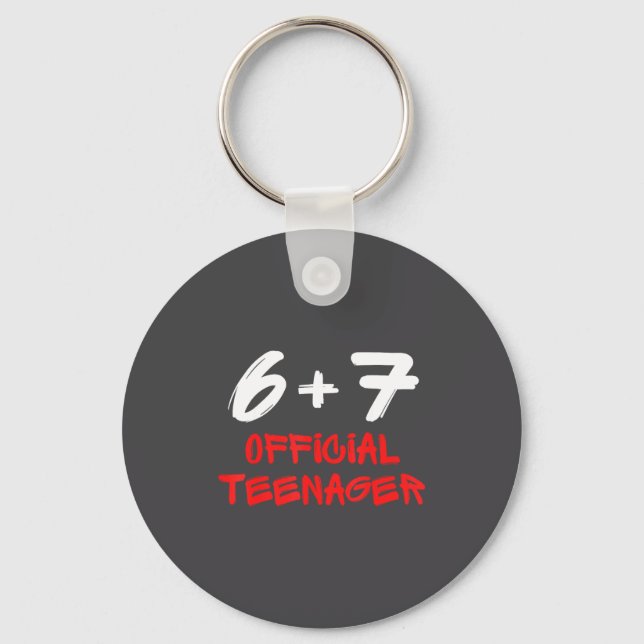 Funny 13th Birthday Teenager 6+7 Year Old Boys Kid Key Ring (Front)