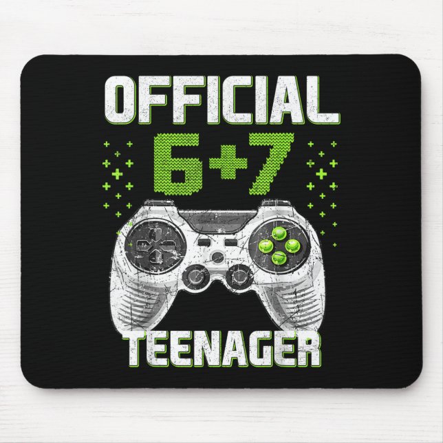 Funny 13th Birthday Teenager 6+7 Year Old Boys Kid Mouse Pad (Front)