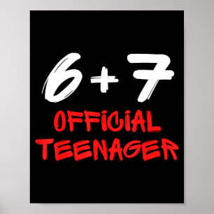 Funny 13th Birthday Teenager 6+7 Year Old Boys Kid Poster