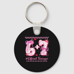 Funny 13th birthday teenager six seven coquette key ring