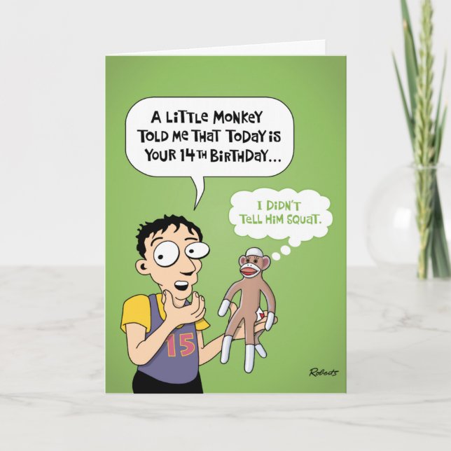 Funny 14th Birthday Card (Front)