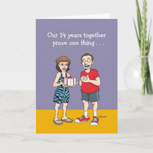 Funny 14th Wedding Anniversary Card