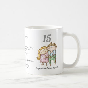 FUNNY 15th Wedding Anniversary Couple Customised Coffee Mug