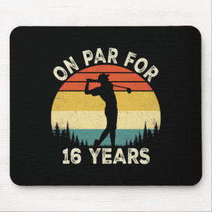 Funny 16th Birthday Golf Golfer 16 Year Old Golf B Mouse Pad
