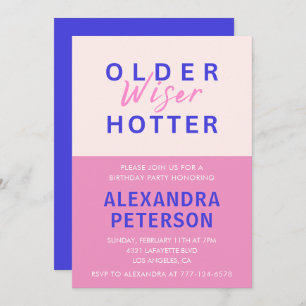 Funny 17th birthday invitations Older Wiser