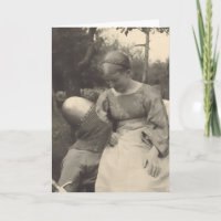 Funny 1890s Couple in Embrace Black & White Photo