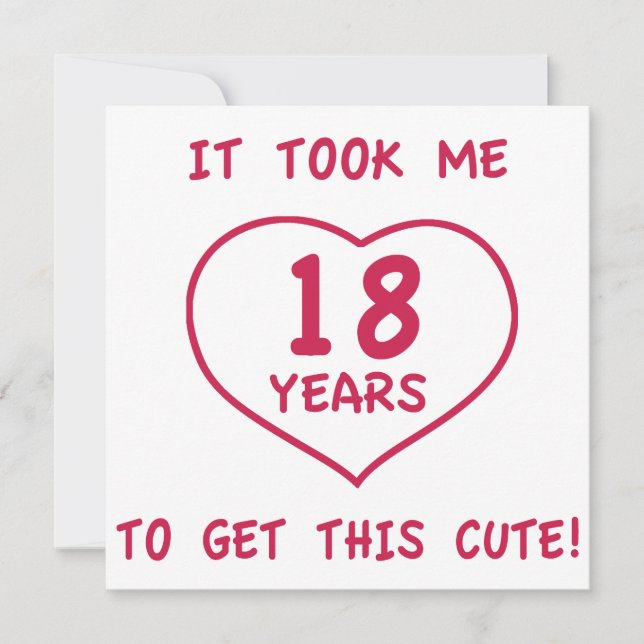 Funny 18th Birthday Gifts (Heart) Card (Front)