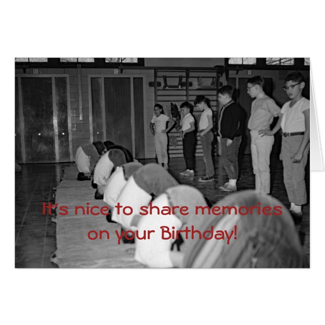 FUNNY 1950'S BOYS GYM CLASS SCHOOL PHOTOGRAPH (Front Horizontal)