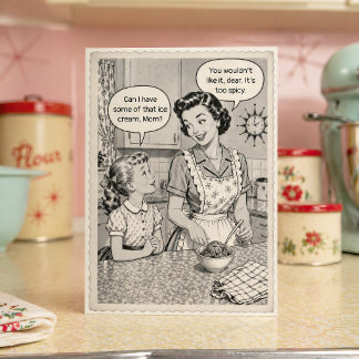 Funny 1950s Vintage Retro Ice Cream Mother's Day Card