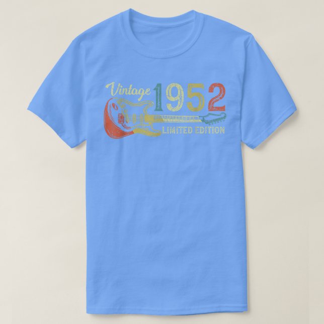 Funny 1952 birthday gift for men Guitar Lover 70th T-Shirt (Design Front)