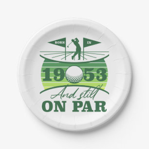 Funny 1953 Golfer 70th Birthday Paper Plate