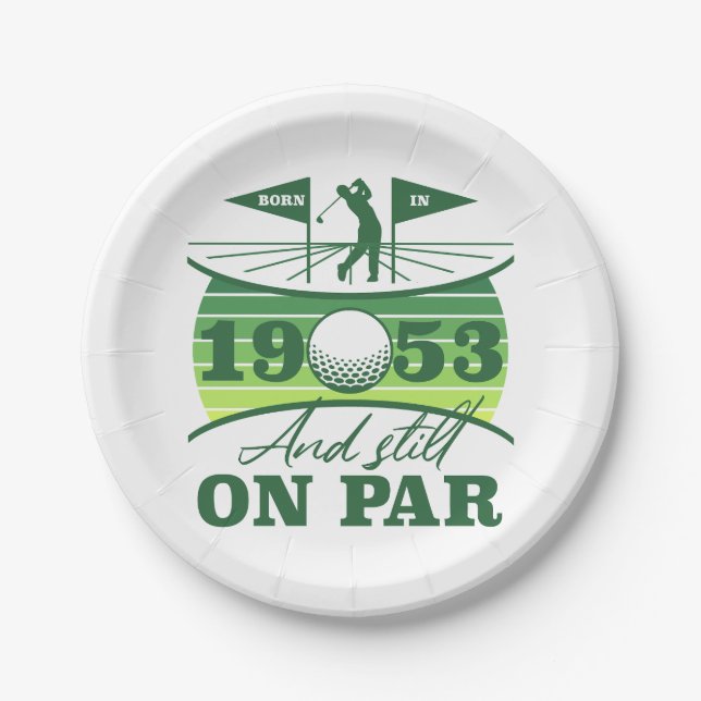 Funny 1953 Golfer 70th Birthday Paper Plate (Front)