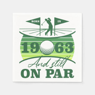Funny 1963 Golfer 60th Birthday Napkin
