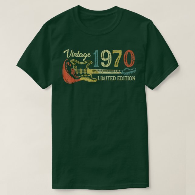 Funny 1970 birthday gift for men Guitar Lover 52th T-Shirt (Design Front)