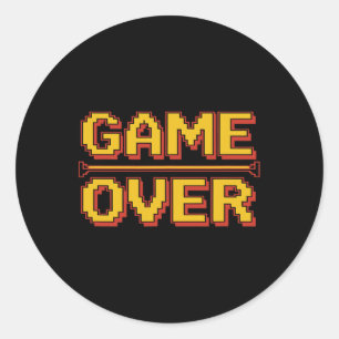Funny 1980s Nostalgia Arcade Gamer Retro Video Gam Classic Round Sticker
