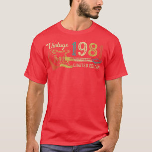 Funny 1981 birthday gift for men Guitar Lover 41th T-Shirt
