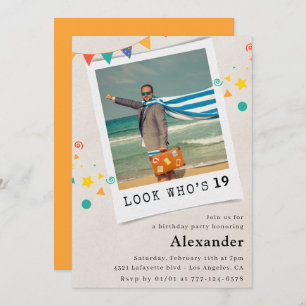 Funny 19th birthday invitations Men Fun Photo