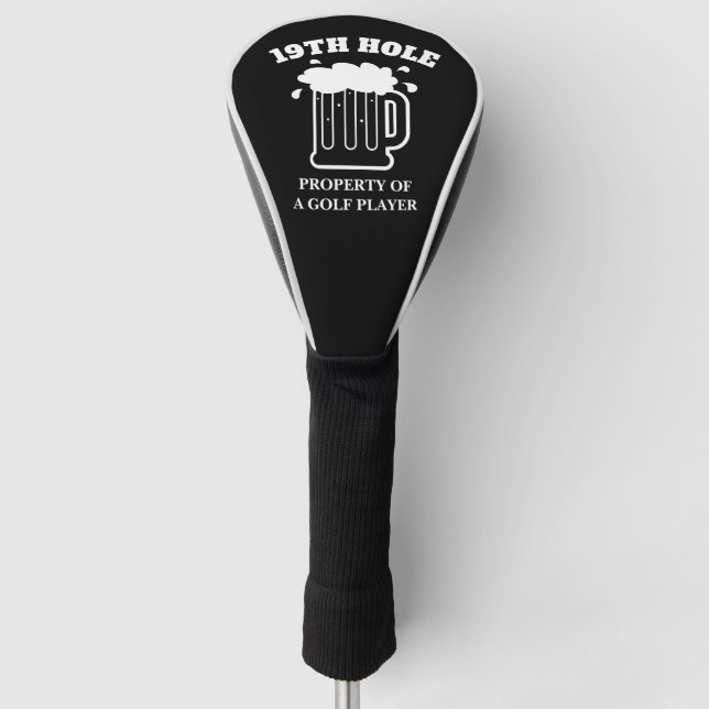 Funny 19th Hole golf driver cover gift for men (Front)