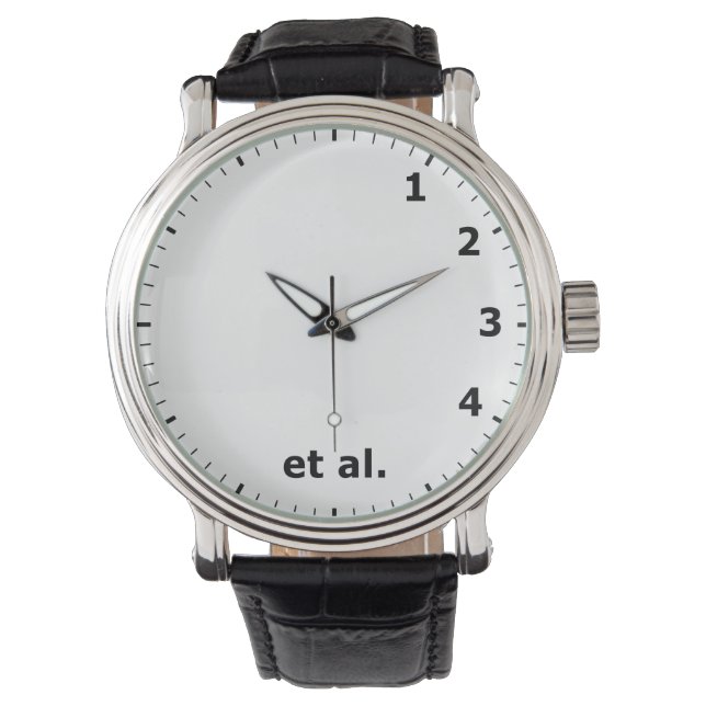 Funny 1 2 3 4 et al Clock - Science Research Lab Watch (Front)