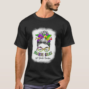 Funny 1St Grade Teacher Mardi Gras Carnival Party T-Shirt