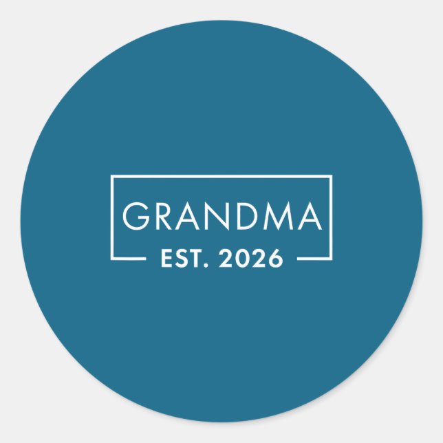 Funny 1st Time Grandma Est 2026 New Grandma  Classic Round Sticker (Front)
