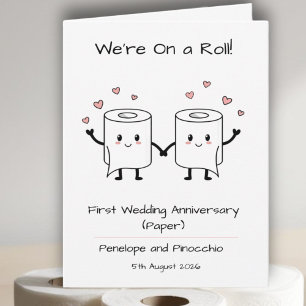 Funny 1st Wedding An Paper anniversary, toilet Card