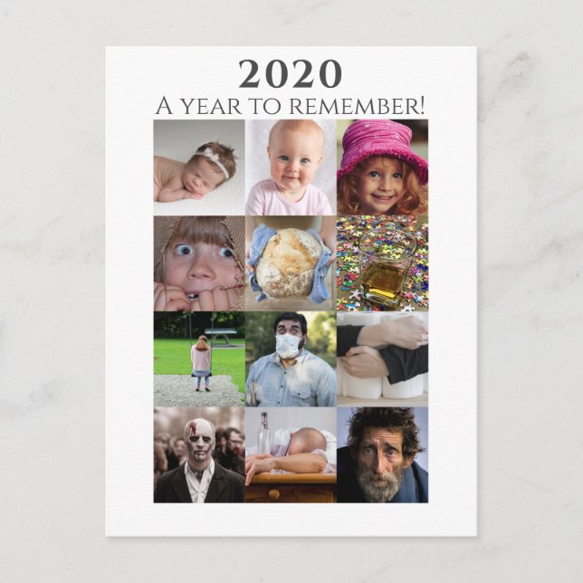 Funny 2020 A Year to Remember Photo Collage Postcard (Front)