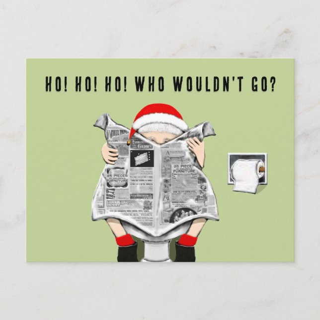 Funny 2020 Holiday Cartoon Postcard (Front)