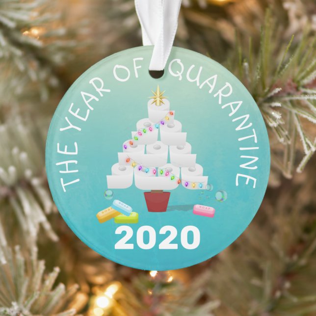 Funny 2020 Quarantine Christmas Tree Ornament (Tree)