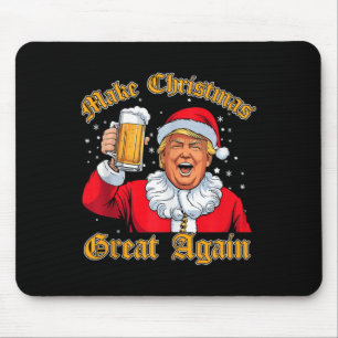 Funny 2024 Christmas Trump Drink Beer Trump Santa Mouse Pad