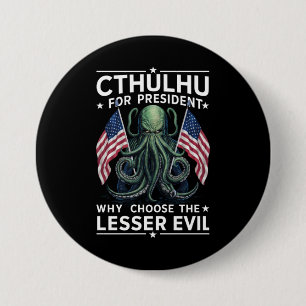Funny 2024 Elections Cthulhu For President 7.5 Cm Round Badge