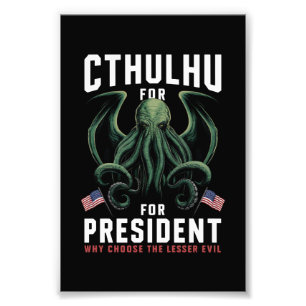 Funny 2024 Elections Cthulhu for President  Photo Print