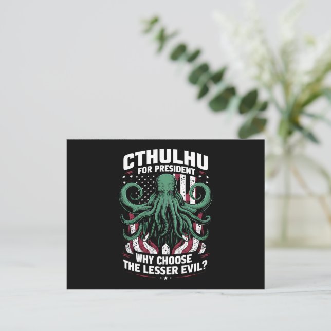 Funny 2024 Elections Cthulhu For President Postcard (Standing Front)