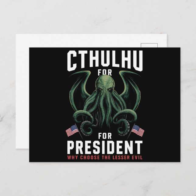 Funny 2024 Elections Cthulhu for President  Postcard (Front/Back)