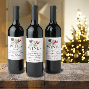 Funny 2024 Wine Glue Holding Us Together Greenery Wine Label