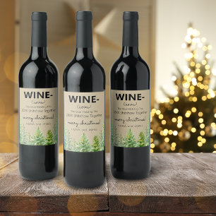 Funny 2024 Wine Glue Holding Us Together Pine Tree Wine Label