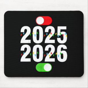 Funny 2025 Off 2026 On Christmas Lights Happy New Mouse Pad