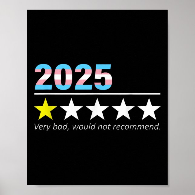Funny 2025 Very Bad Would Not Recommend  Poster (Front)