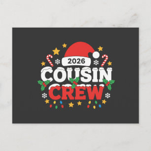 Funny 2026 Cousin Crew Kids Family Gathering  Invitation Postcard