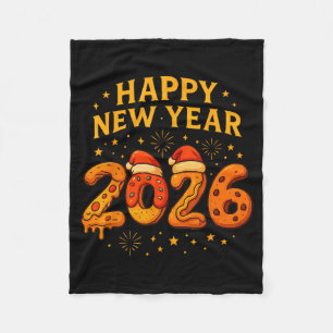 Funny 2026 Happy New Year Food Zza Donut For Kids Fleece Blanket