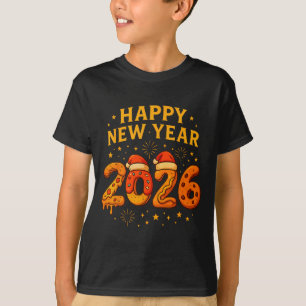 Funny 2026 Happy New Year Food Zza Donut For Kids  T-Shirt